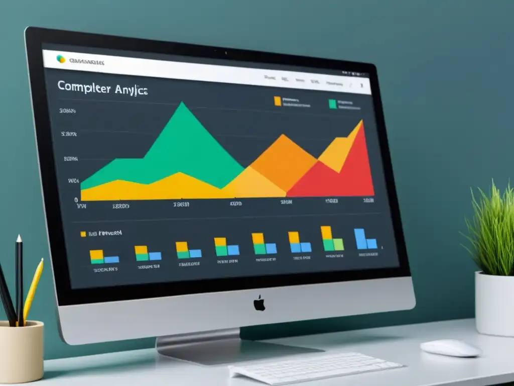 Análisis avanzado de datos para optimizar ecommerce: pantalla de ordenador con gráficos coloridos y modernos