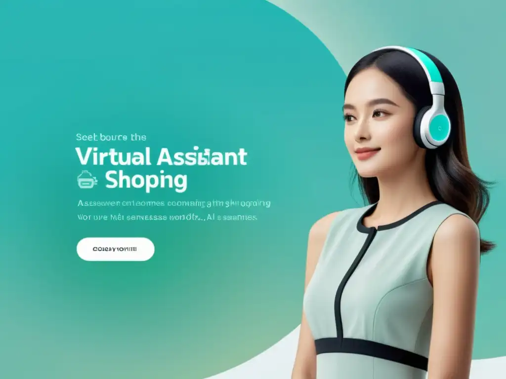 Un asistente virtual AI ayuda en compras en línea, destacando la integración de AI en plataformas de comercio electrónico