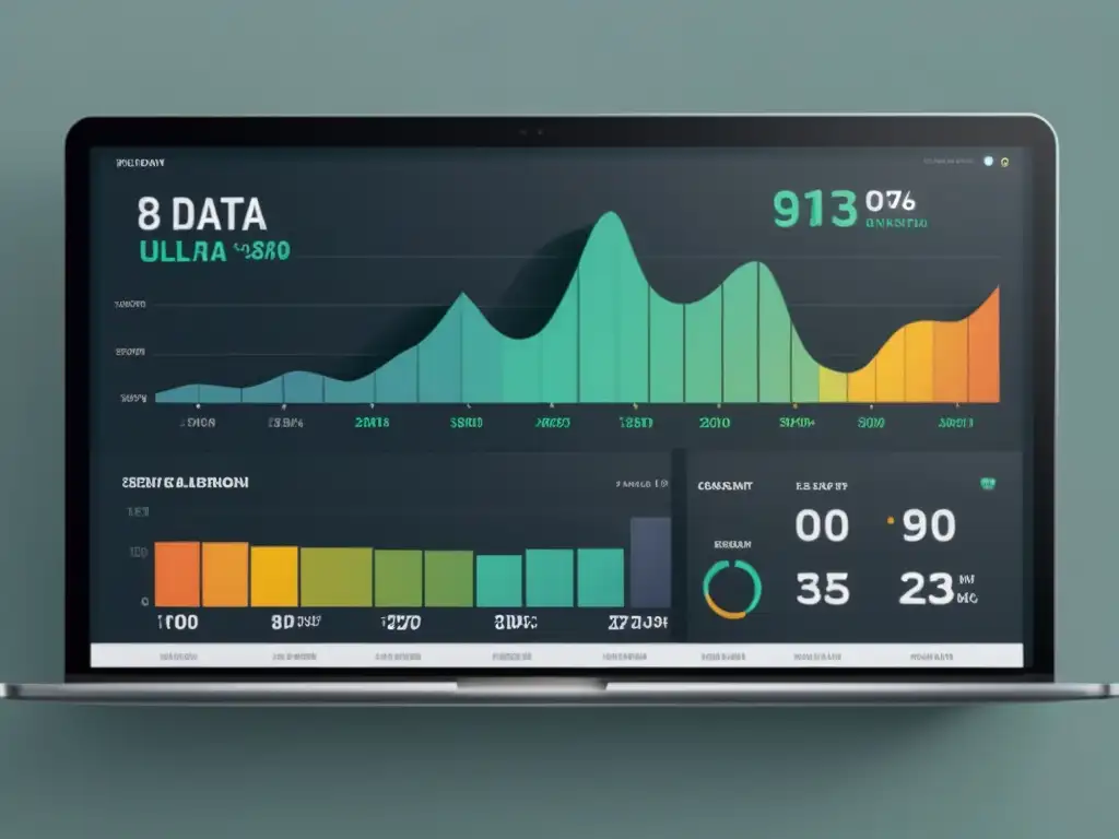 Un asombroso panel de análisis de sentimiento Big Data, con visualizaciones de datos detalladas en un diseño moderno y elegante