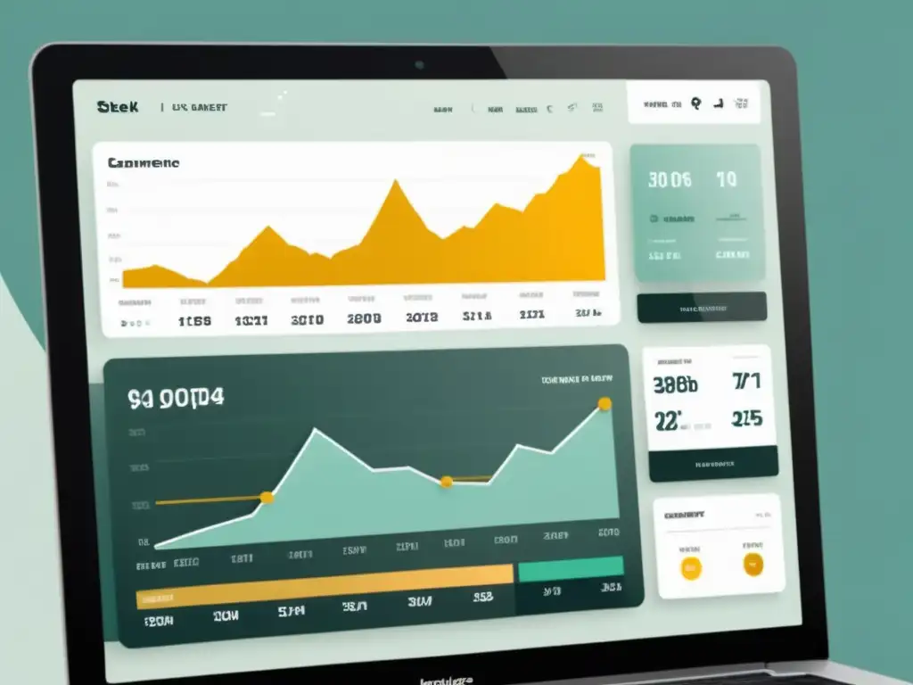 Un avanzado panel de control de ecommerce con gráficos de análisis de sentimiento estratégico, transmitiendo sofisticación e innovación