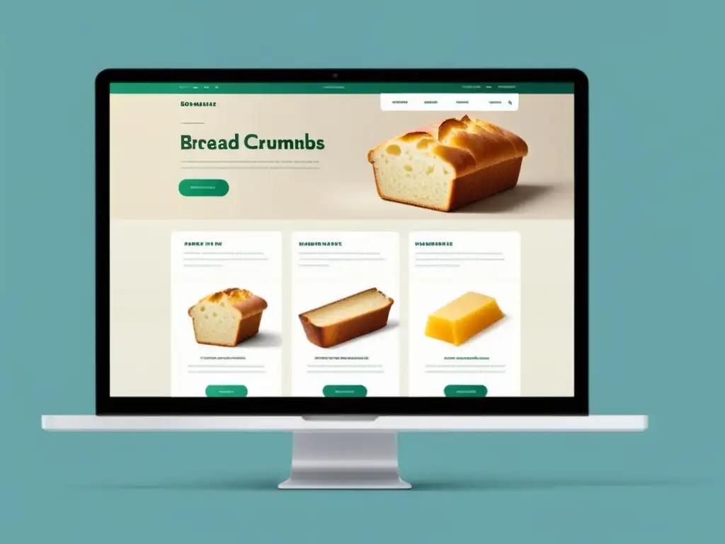 Implementación de breadcrumbs en ecommerce: interfaz web moderna con navegación intuitiva y diseño profesional