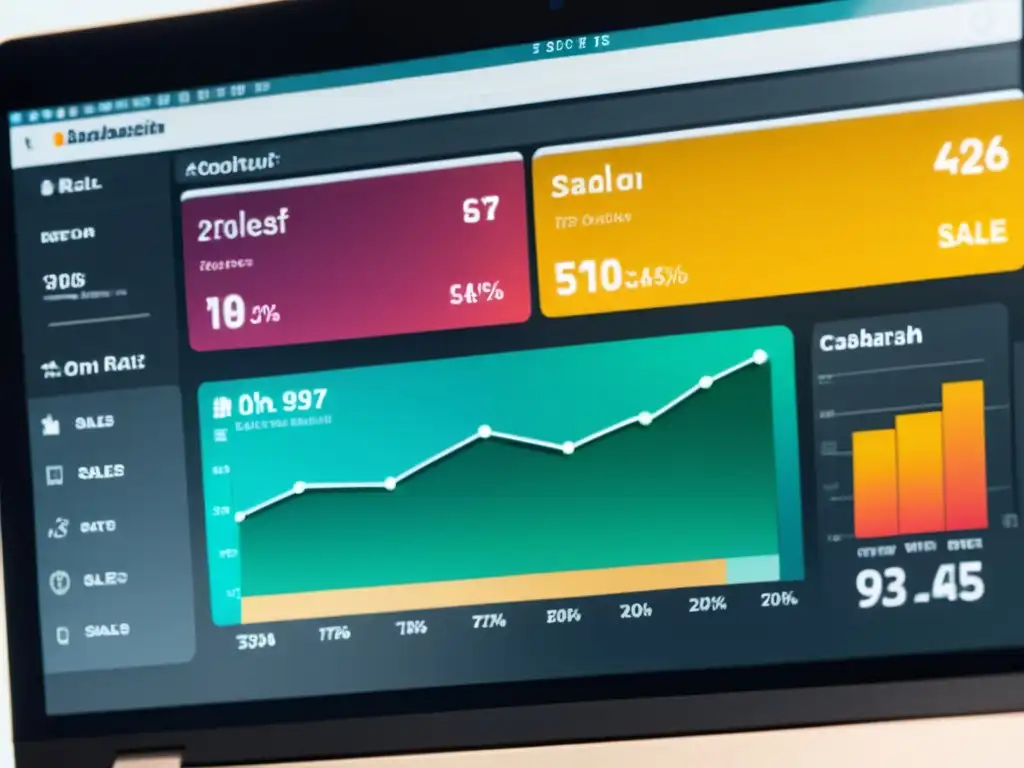 Captura detallada del panel de control de un ecommerce de moda, mostrando datos analíticos