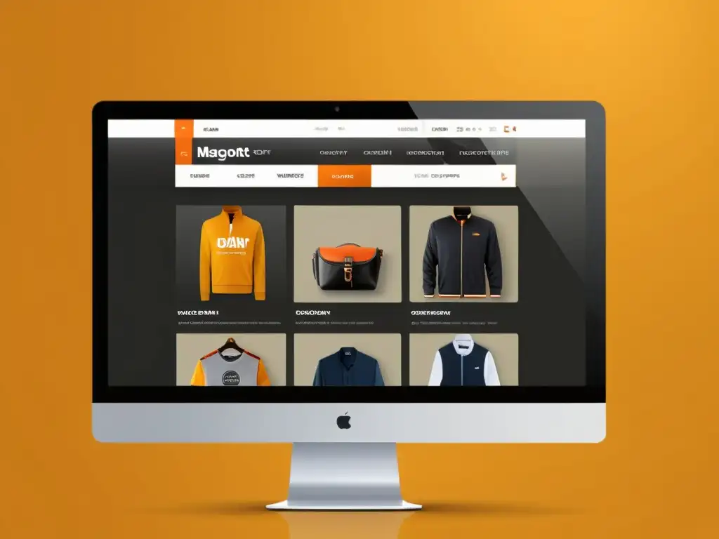 Captura del diseño moderno y personalizado de un sitio web de Ecommerce Magento, resaltando la personalización en desarrollo