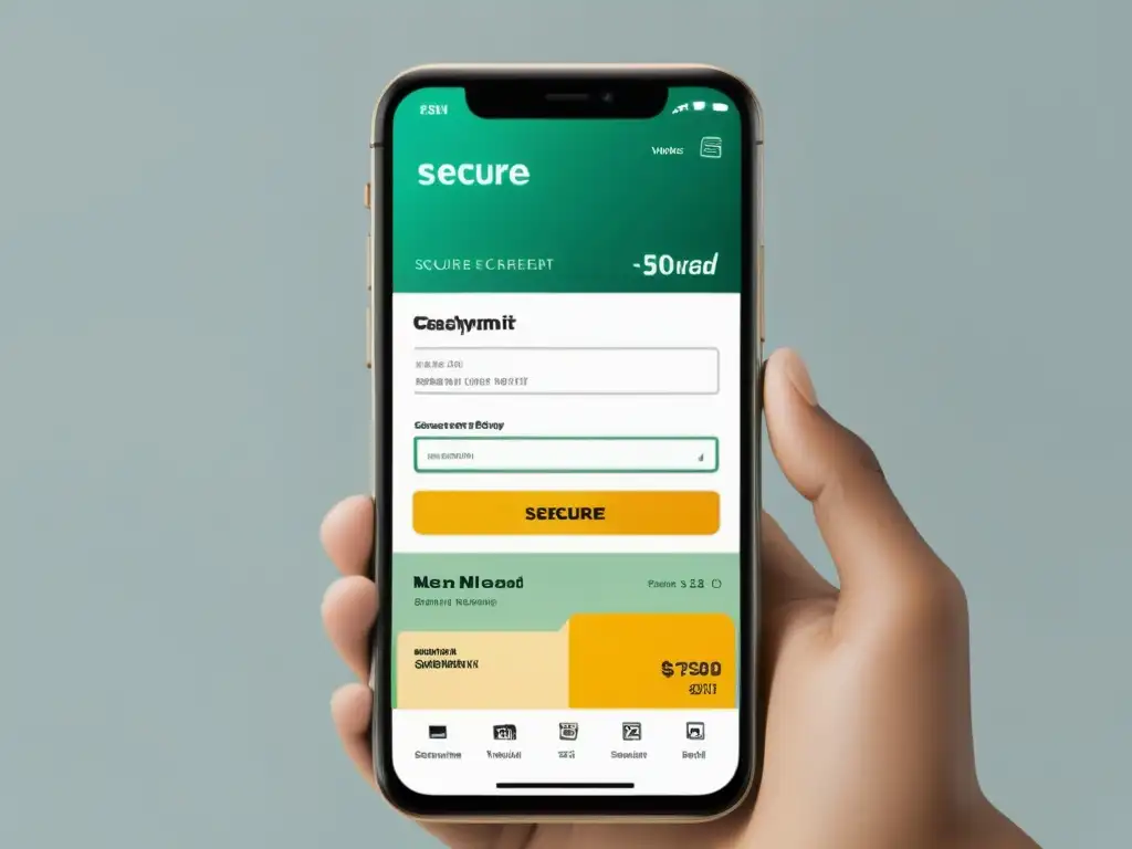 Captura de pantalla de una aplicación de checkout rápido y seguro con diseño minimalista y profesional