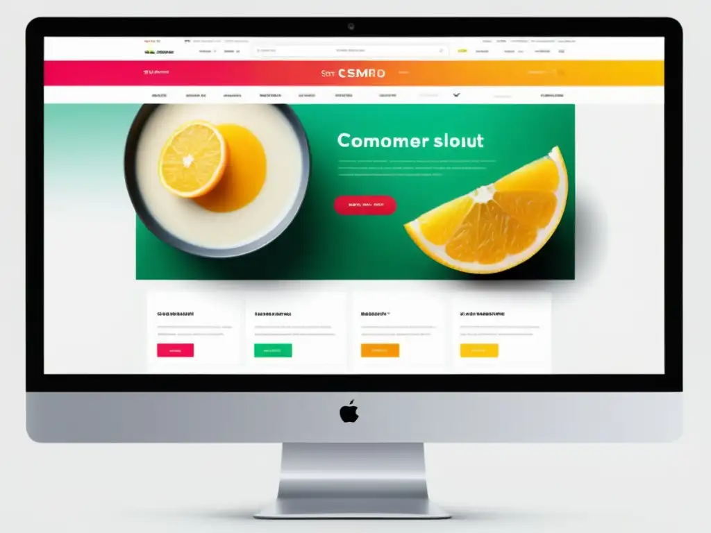 Captura de pantalla de un atractivo sitio web de comercio electrónico con diseño limpio y profesional