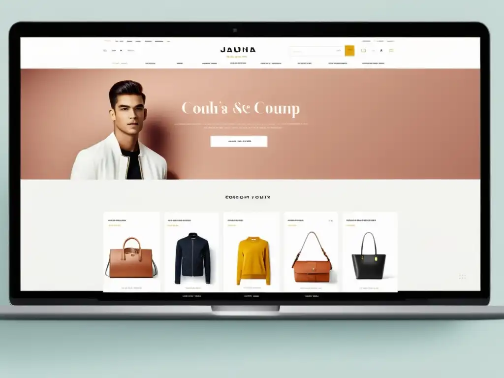 Captura de pantalla del diseño UX impacto cliente ecommerce con interfaz moderna y elegante, navegación intuitiva y productos de alta calidad