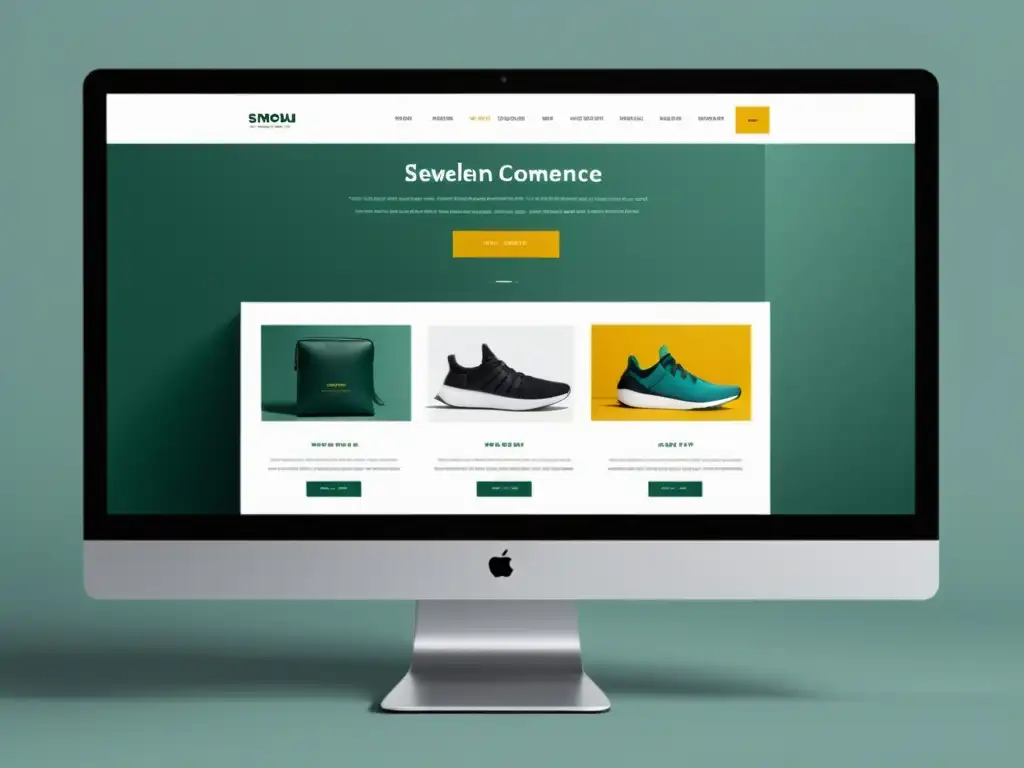 Captura de pantalla de un elegante diseño de sitio web de comercio electrónico
