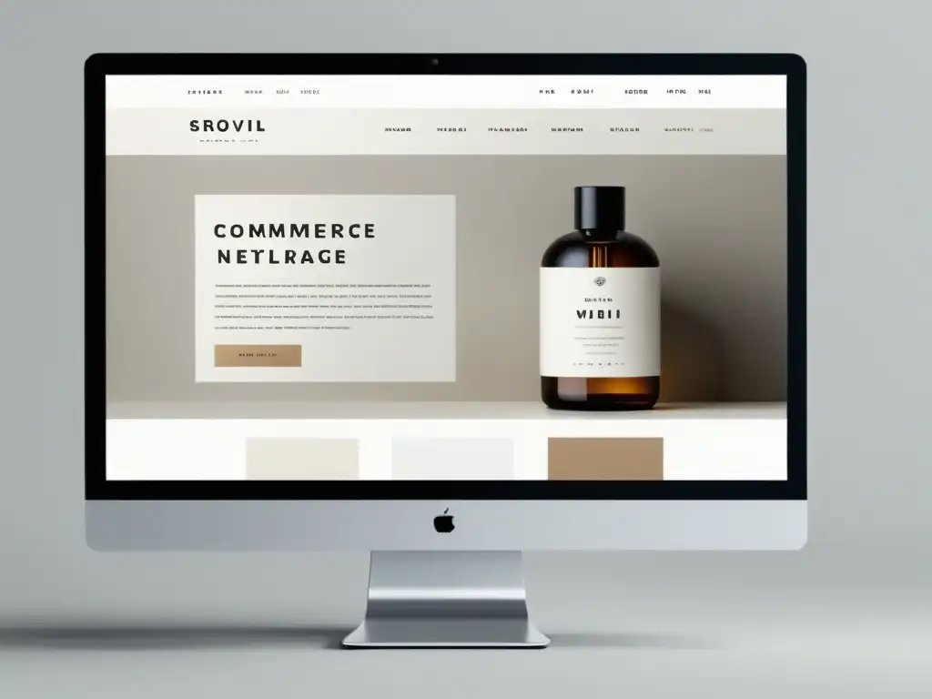 Captura de pantalla de un elegante sitio web de comercio electrónico en blanco y moderno