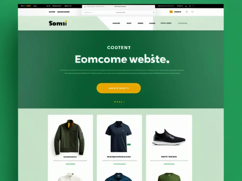 Captura de pantalla de una interfaz de comercio electrónico moderna y elegante, con estrategias de contenido para comercio electrónico efectivas y atractivas