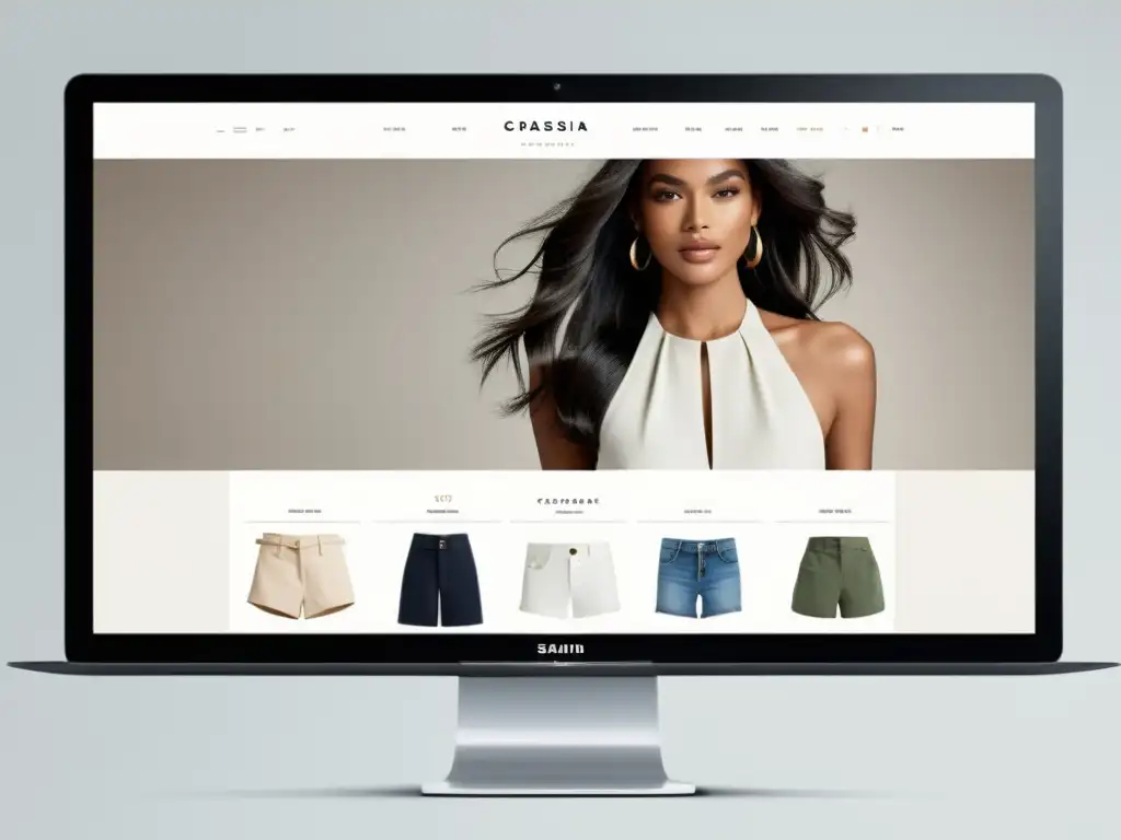 Captura de pantalla de una interfaz de ecommerce de moda con diseño minimalista y mejores prácticas en privacidad