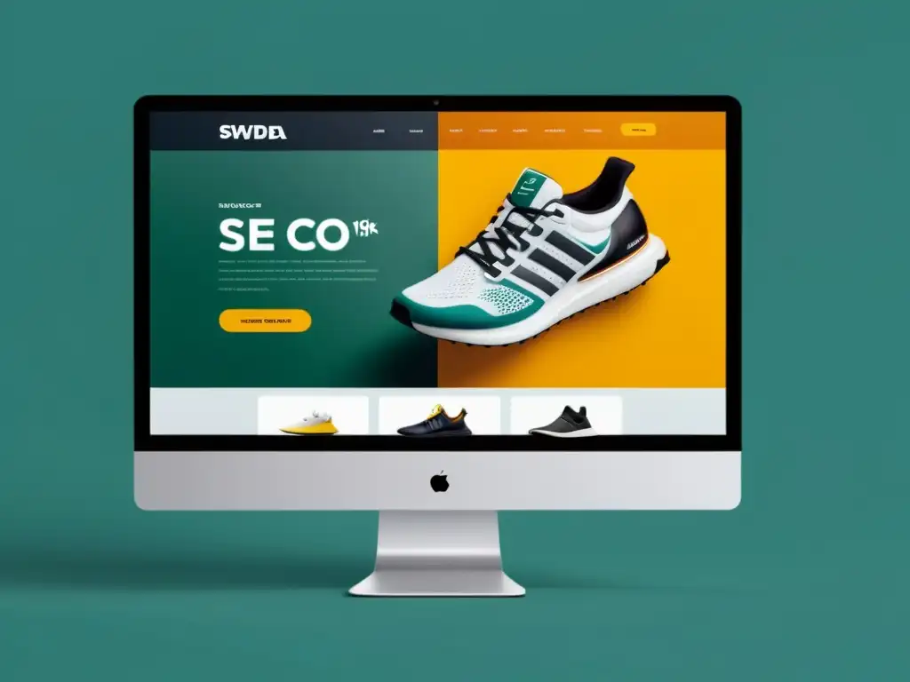 Captura de pantalla de la interfaz futurista y minimalista de un sitio web de eCommerce, destacando las tendencias SEO eCommerce 2023