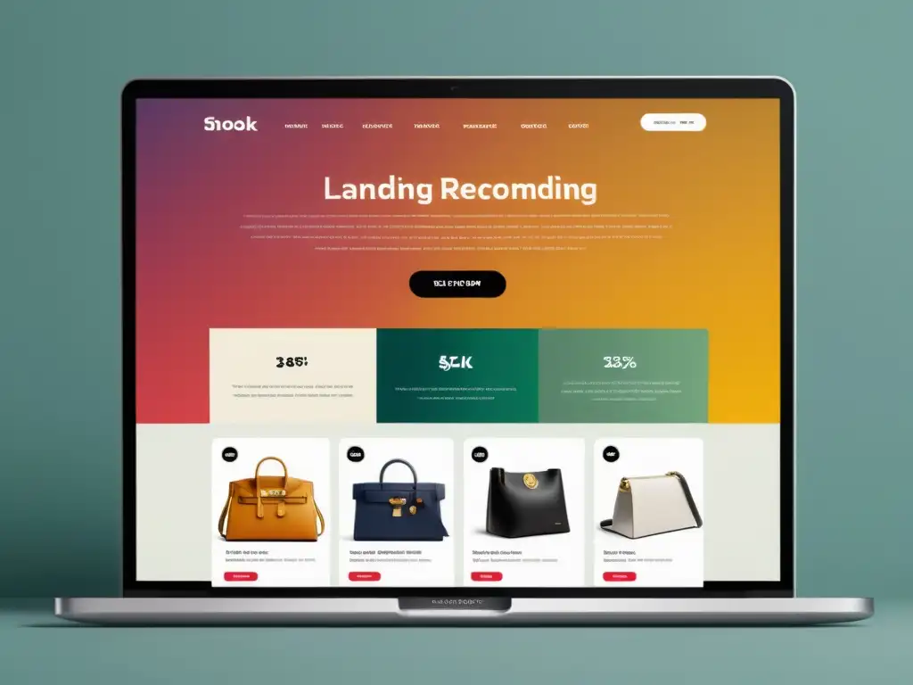 Captura de pantalla de una landing page de ecommerce ultradetallada y minimalista con prácticas de personalización