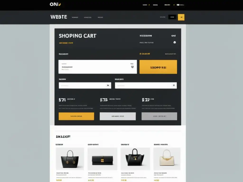 Captura de pantalla de alta resolución de una página de carrito de compras con diseño moderno y llamados a la acción claros