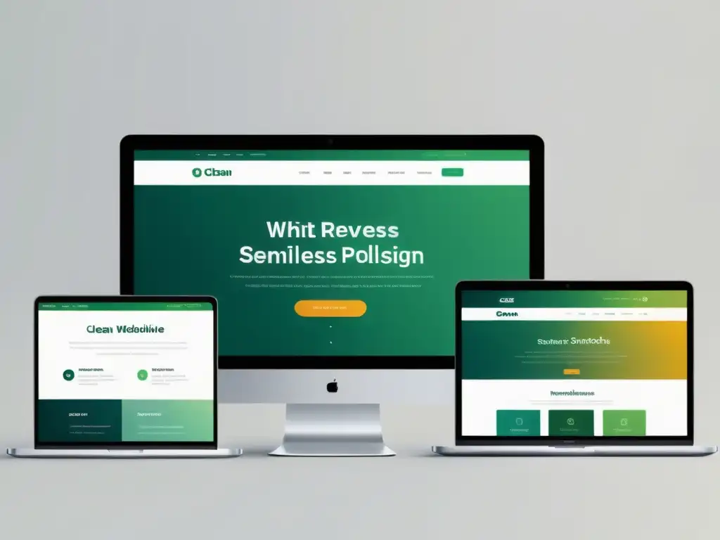 Captura de pantalla de un sitio web moderno y limpio en varios dispositivos, mostrando diseño adaptativo para mejorar la experiencia del usuario