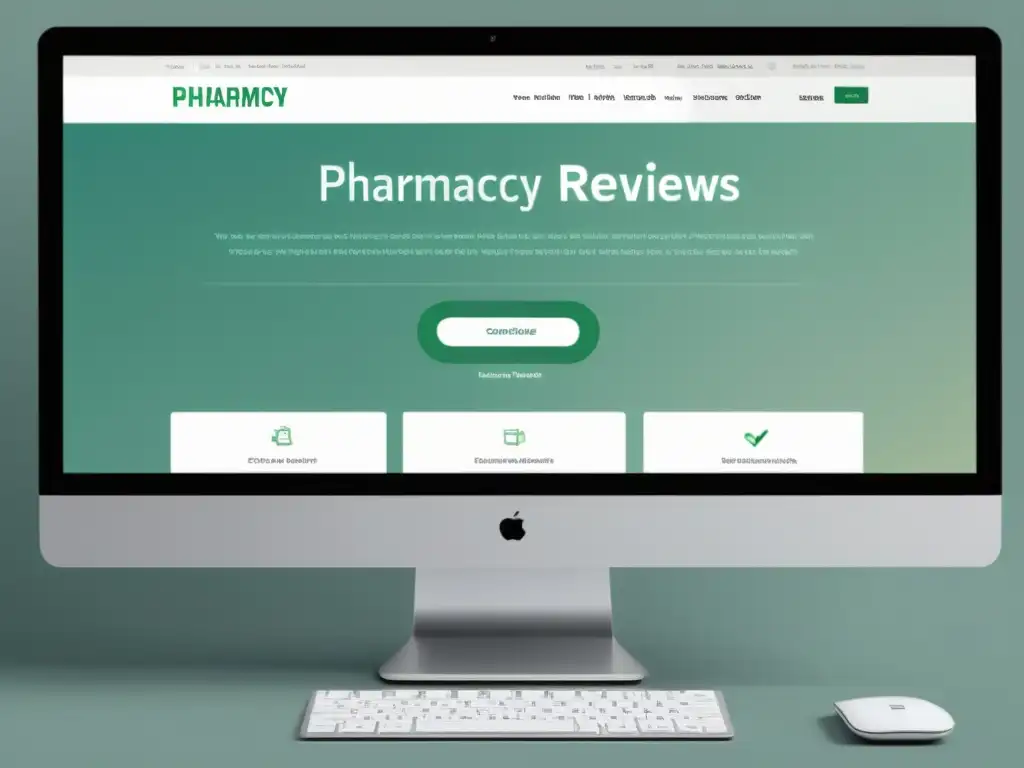 Captura de pantalla de sitio web de farmacia digital, resaltando la importancia de las reseñas online