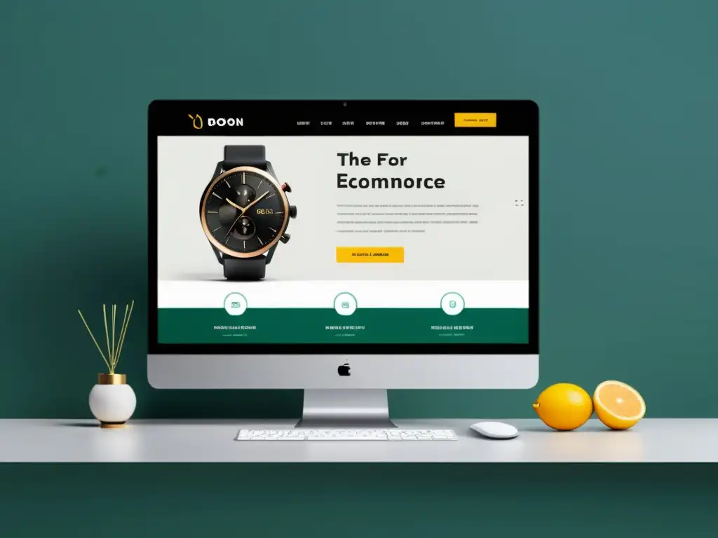 Captura de pantalla de un sitio web de comercio electrónico moderno y elegante, con diseño minimalista, colores sutiles y productos de alta resolución