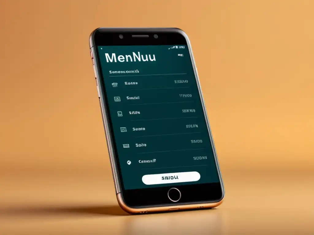 Captura de pantalla de un smartphone con menús ecommerce organizados e intuitivos