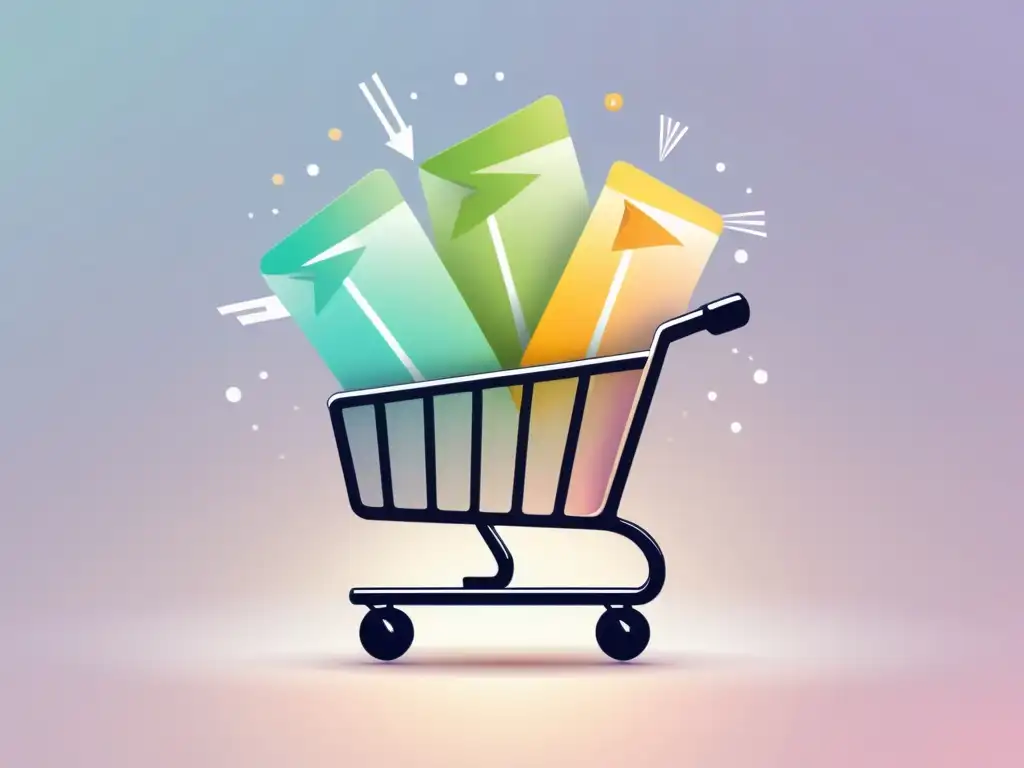 Un carrito de compras con productos y precios, representando la Estrategia de precios inteligente en CrossSelling y UpSelling en ecommerce