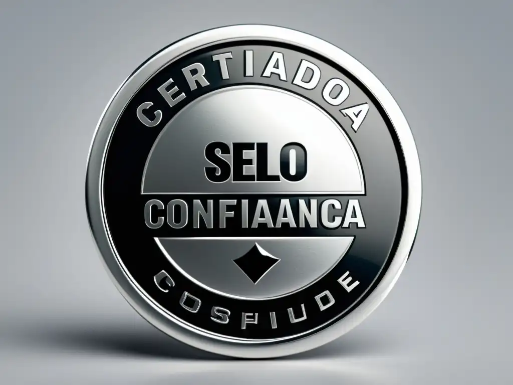 Certificado de Confianza plateado en fondo blanco, transmite profesionalismo y credibilidad