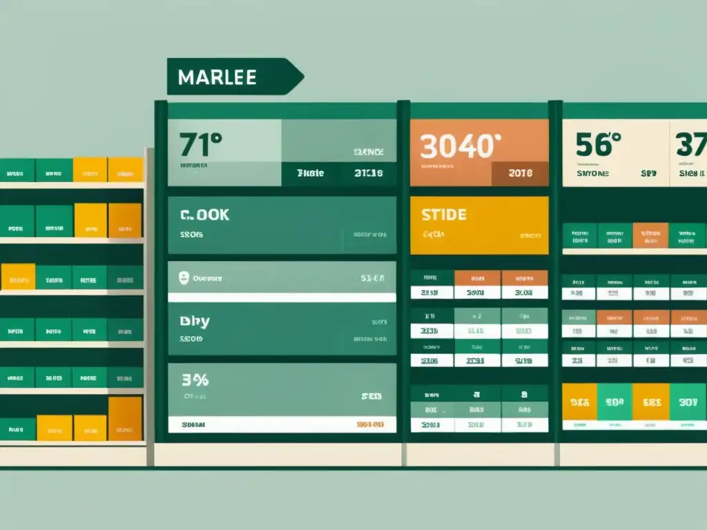 Comparativa estrategias precios marketplaces: Imagen minimalista de pantalla dividida muestra mercado dinámico y tienda estable