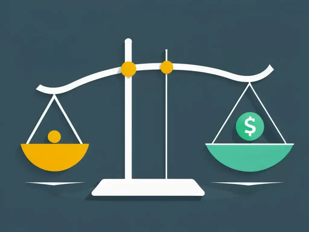 Comparativa estrategias precios marketplaces: Ilustración minimalista de escalas representando mercado vs tienda, con distintas estrategias de precios