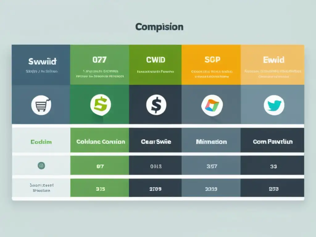 Comparativa integración Ecwid vs Shopify: Gráfico minimalista de integración en sitios web con diseño moderno y profesional