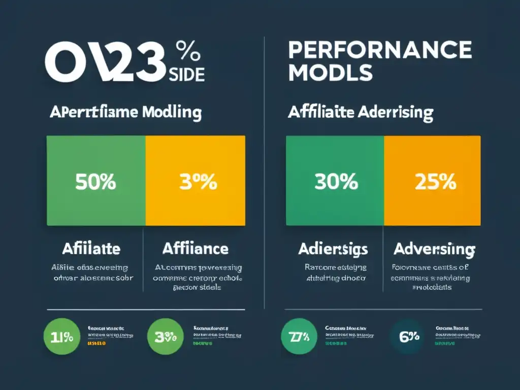 Comparativa visual de rendimiento: beneficios publicidad afiliación ecommerce vs