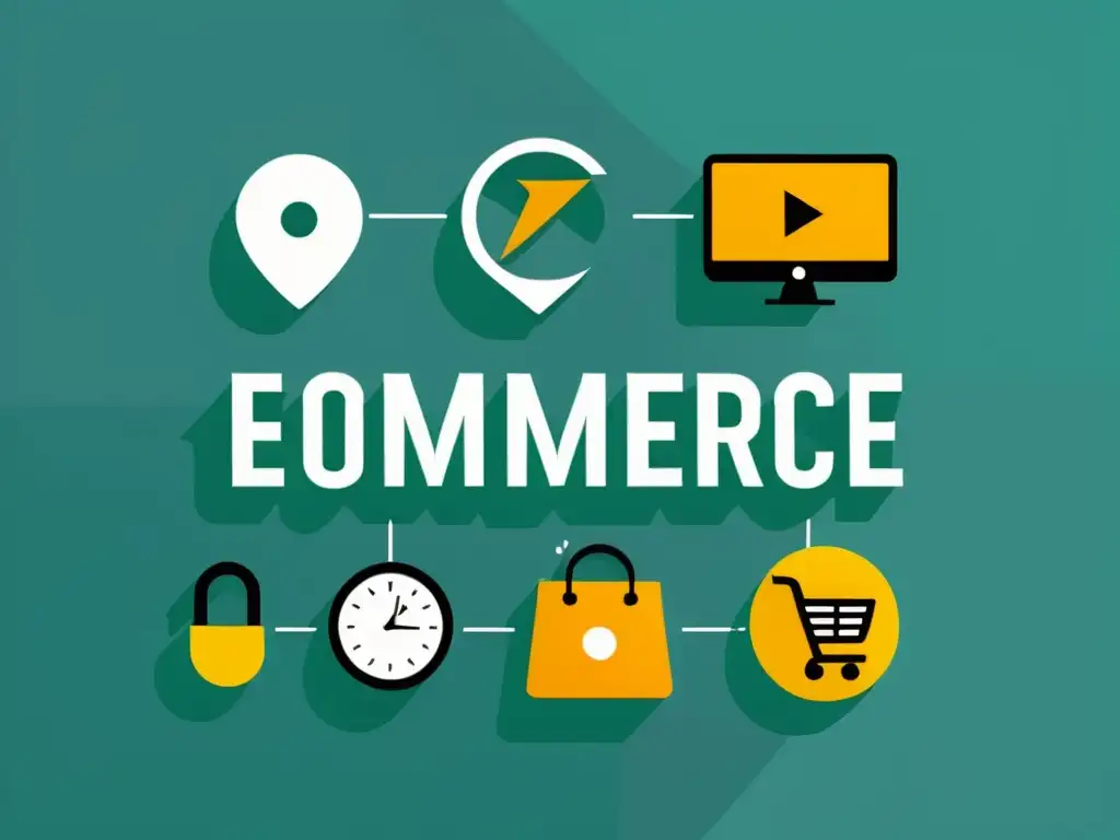 Una composición minimalista y sofisticada de herramientas de ecommerce tecnológico, transmitiendo eficiencia y optimización