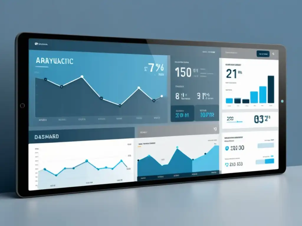 Interpretación de datos analítica web eCommerce en un diseño minimalista y profesional de un panel de análisis web