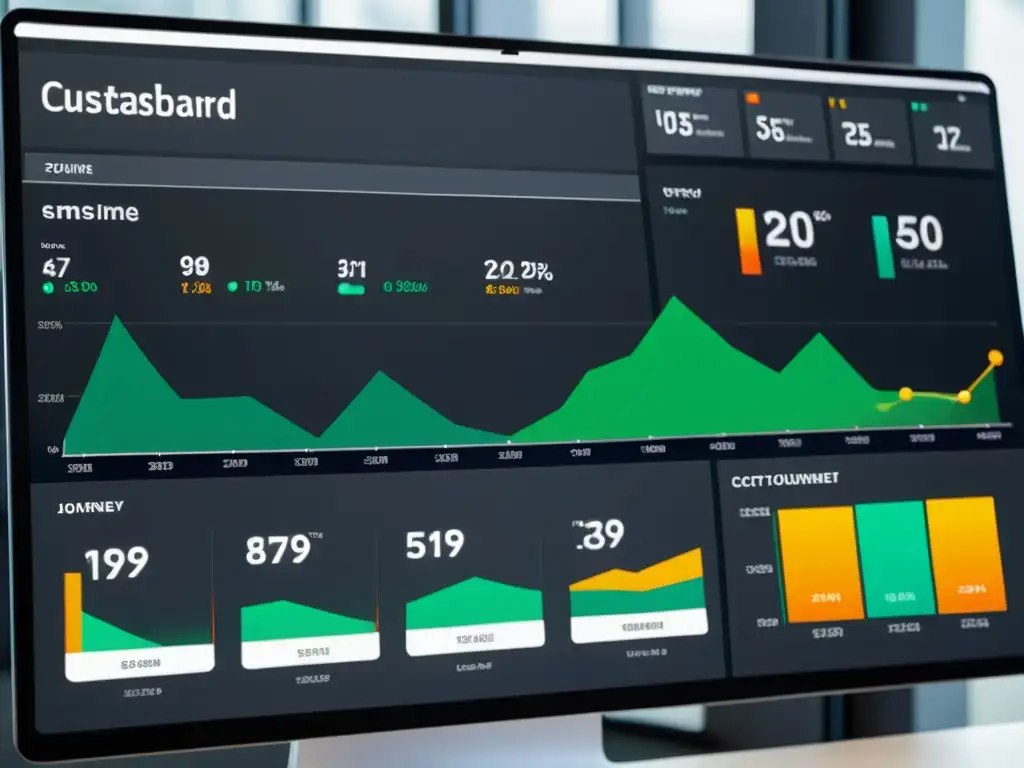 Visualización de datos de estrategias de journey del cliente para ventas flash con diseño minimalista y gráficos interactivos en 8k