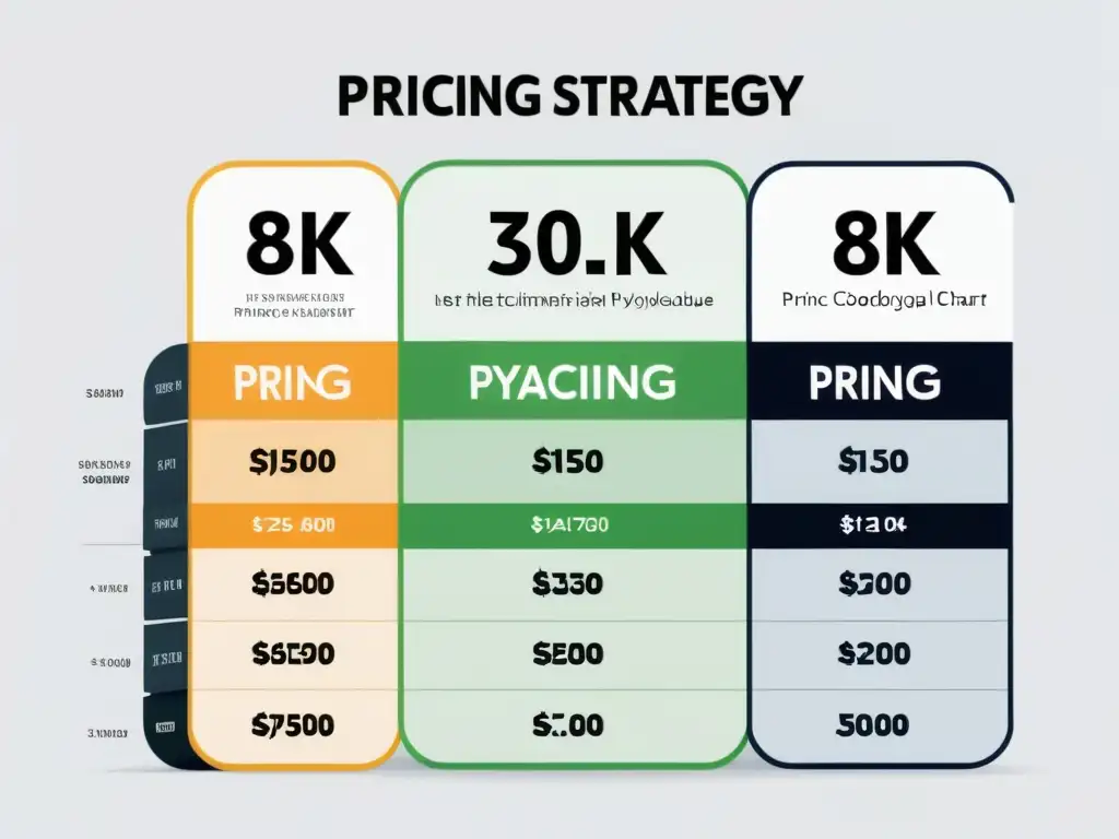 Detalle ultrapreciso de técnicas de precios psicológicos en comercio electrónico, en gráfico 8k minimalista sobre fondo blanco