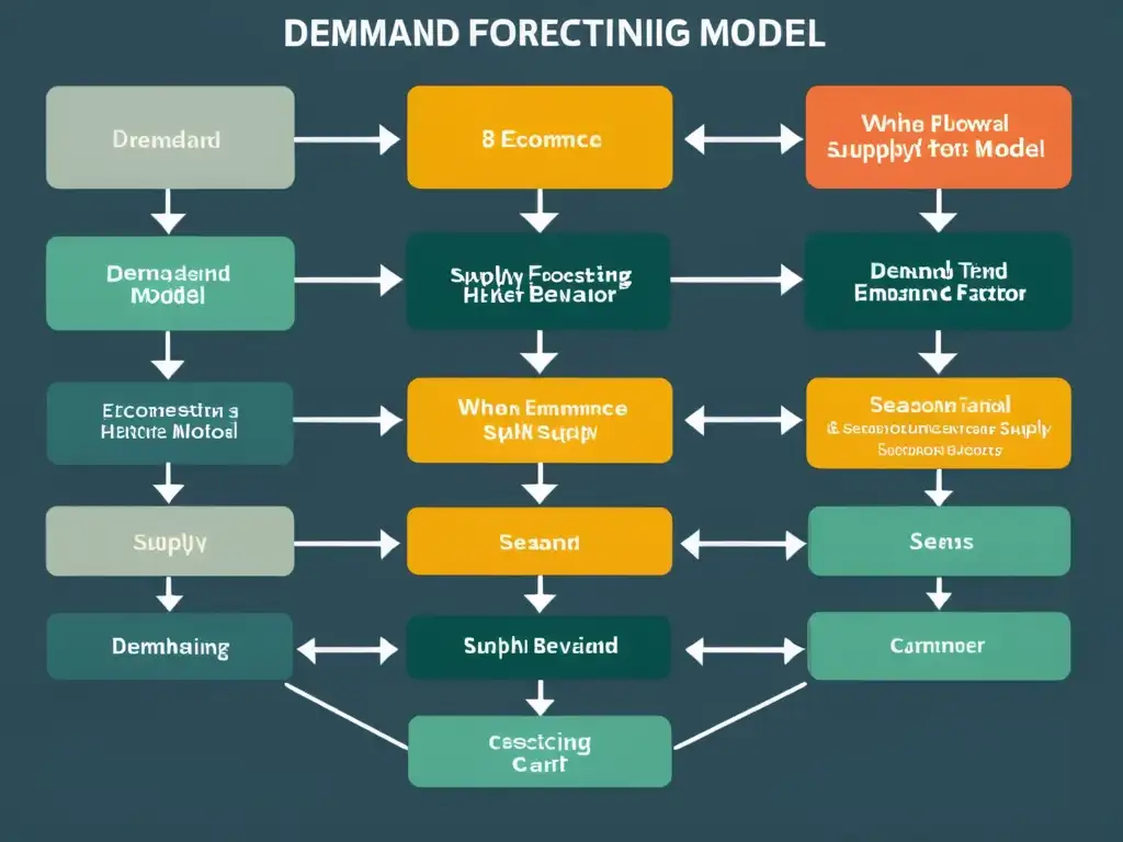 Un diagrama detallado en 8k sobre la selección de modelos de pronóstico de demanda en comercio electrónico