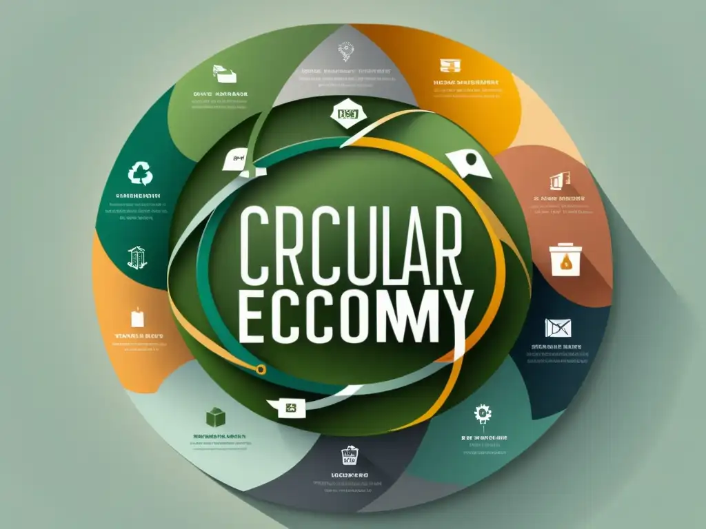 Diagrama circular con líneas modernas y colores suaves que muestra el rol del ecommerce en economía circular