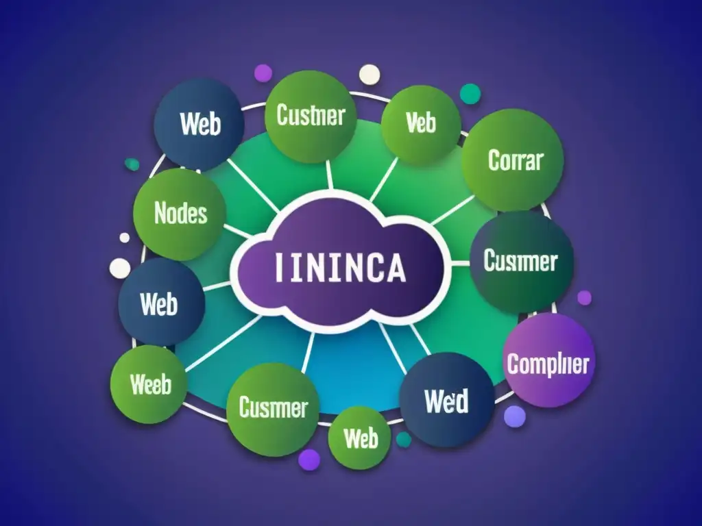 Una ilustración digital de datos interconectados formando una compleja red, representando las preferencias y comportamientos de clientes