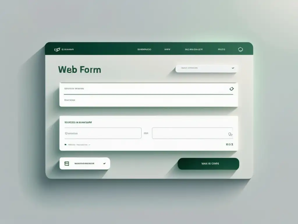 Diseño de formularios web para ecommerce: Interfaz minimalista y moderna en fondo blanco resalta profesionalismo y funcionalidad