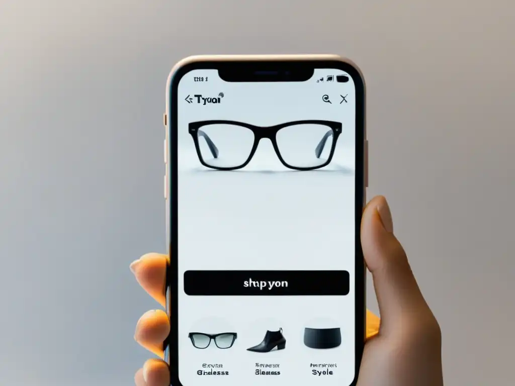 Diseño moderno de Realidad Aumentada para probar gafas, en smartphone