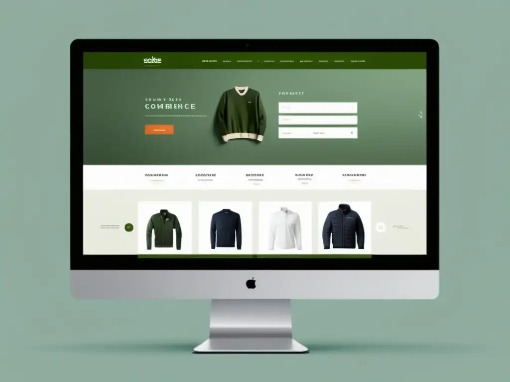 Diseño de UX/UI para retención: Interfaz de ecommerce moderna y elegante con diseño limpio, navegación intuitiva y proceso de pago fluido