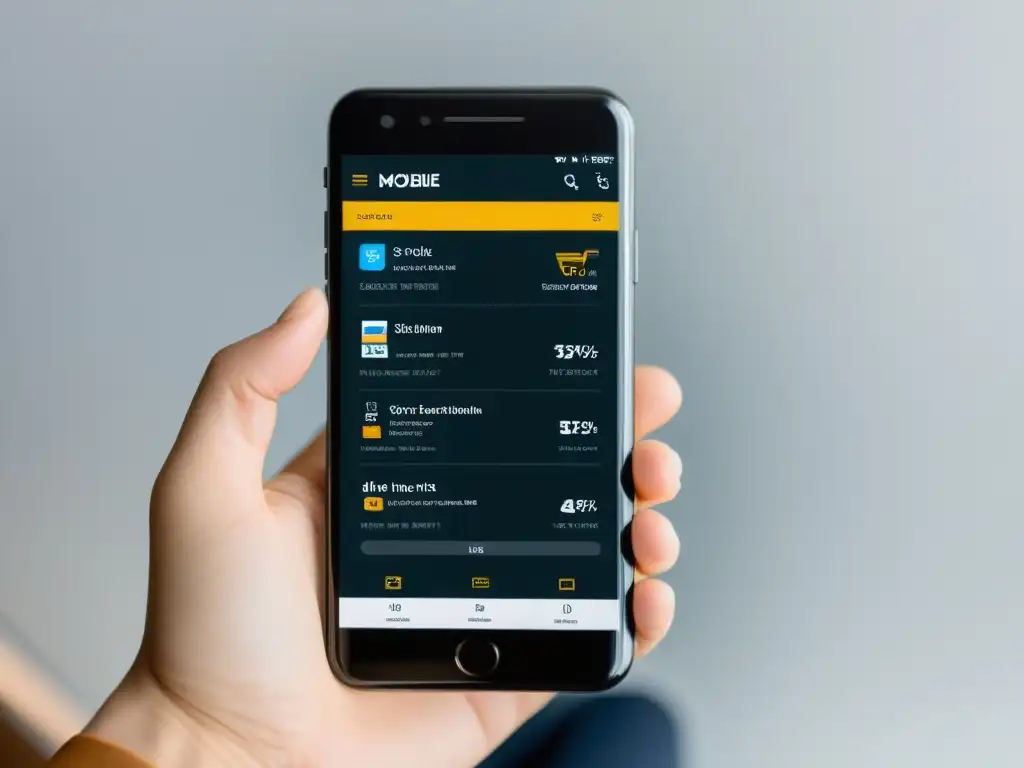 Dispositivo móvil con app de ecommerce personalizada para optimización y personalización en dispositivos móviles, brindando una experiencia de compra única