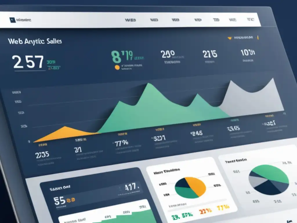 Dashboard de analítica web para ecommerce de moda con gráficos y métricas en tonos modernos y sofisticados