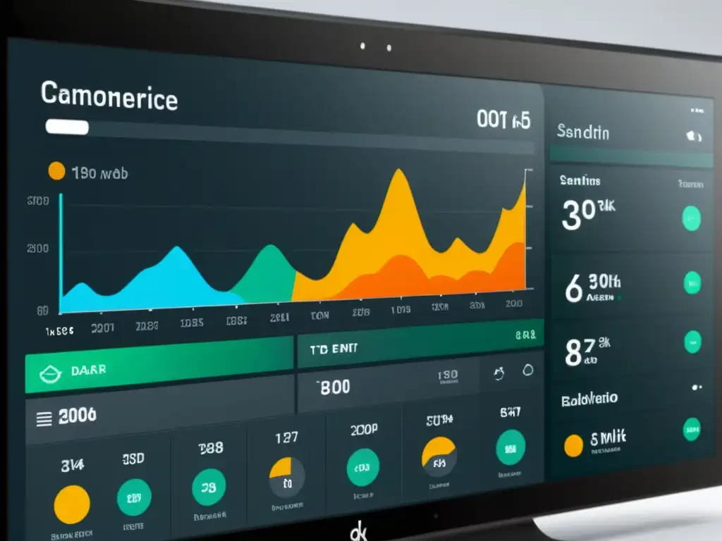 Dashboard de ecommerce con monitoreo de sentimiento en tiempo real, mostrando gráficos y emociones de clientes