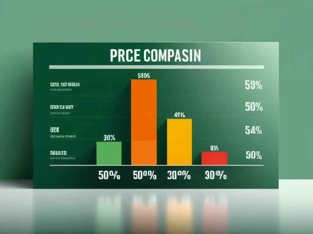 Gráfica elegante muestra la efectividad de cupones promocionales en estrategias de precios, con datos visuales claros y atractivos