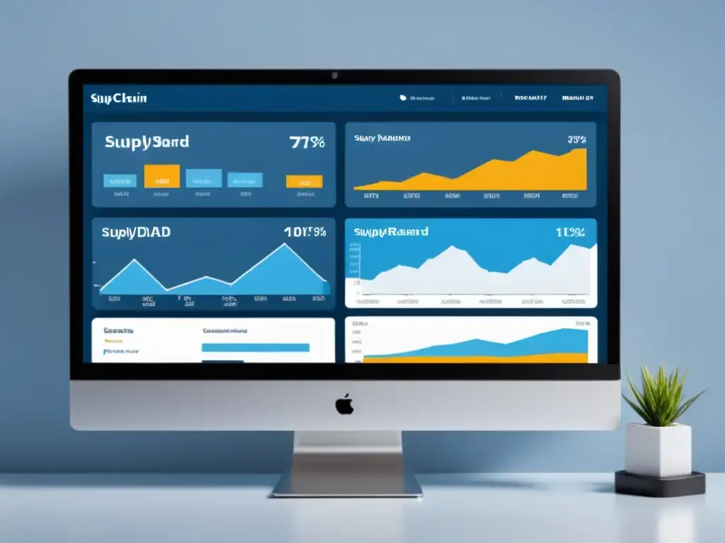 Una elegante y minimalista dashboard de gestión de la cadena de suministro en alta resolución
