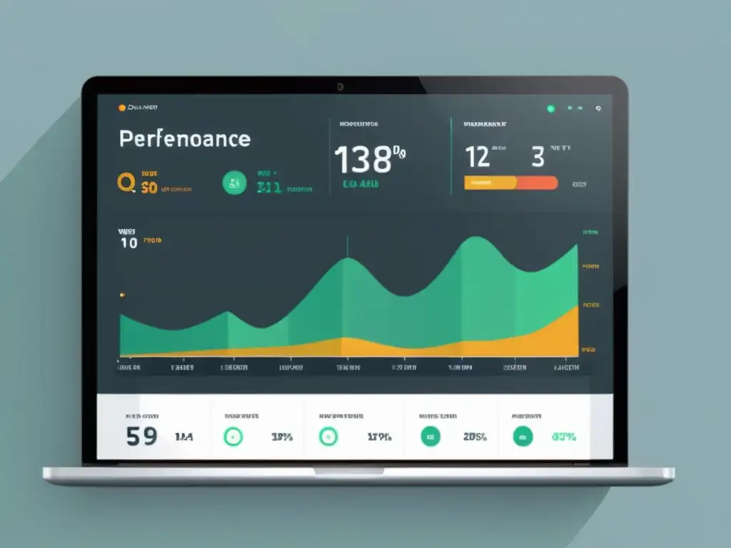 Una elegante ilustración minimalista de un panel de monitoreo de rendimiento web