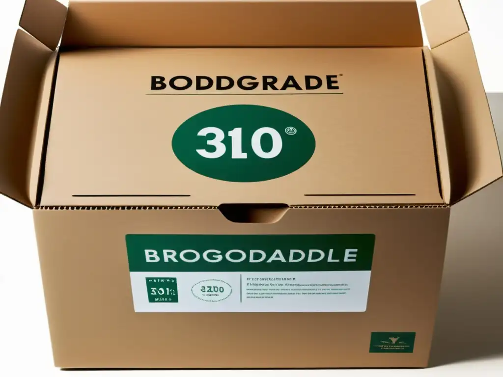 Envío internacional ecoamigable con embalaje biodegradable en caja de cartón