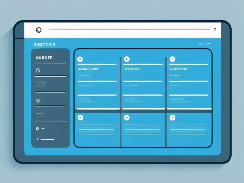 Captura la esencia del diseño UX/UI con un wireframe minimalista que enfatiza la limpieza, la navegación clara y los llamados a la acción estratégicos