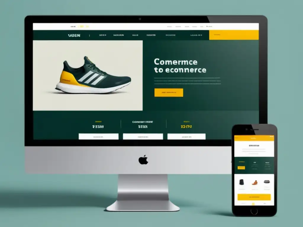 Captura la esencia de un moderno sitio web de comercio electrónico, con un diseño limpio y sofisticado