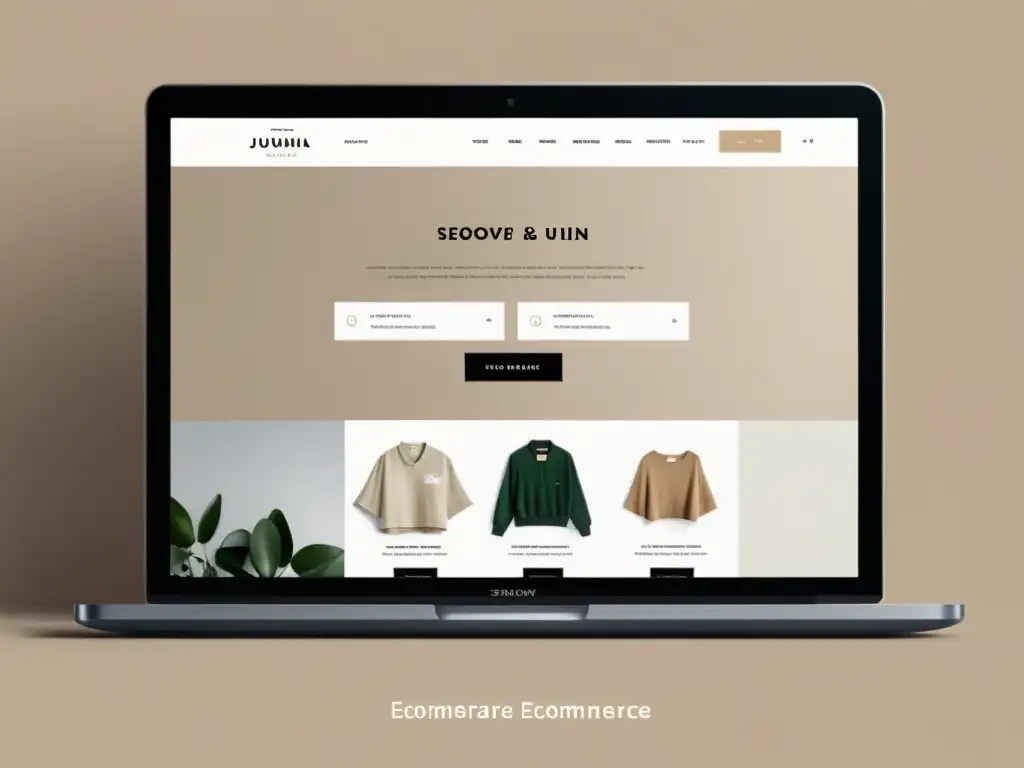 Captura la esencia de una plataforma ecommerce impacto SEO tienda con diseño moderno, imágenes de alta calidad y navegación intuitiva