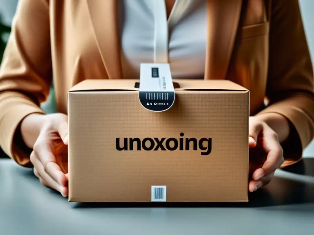 La evolución de la experiencia de unboxing: mano desempaquetando dispositivo electrónico con emoción y sofisticación