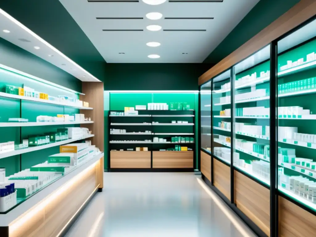 Una farmacia moderna con diseño minimalista y cumplimiento normativo en ecommerce farmacéutico