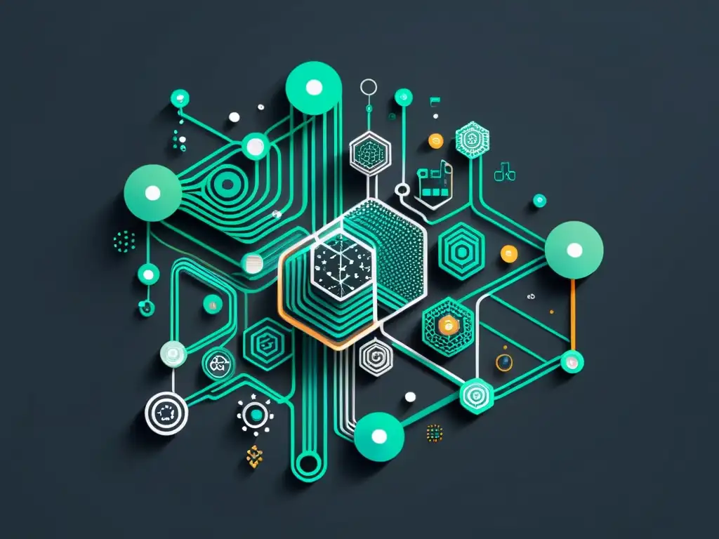 Fascinante visualización de datos futurista que representa patrones y conexiones del comportamiento del consumidor online